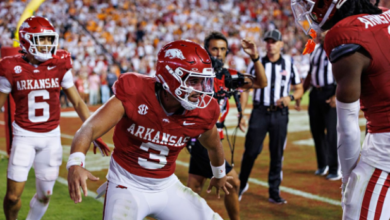 tennessee volunteers football vs arkansas razorbacks football match player stats​